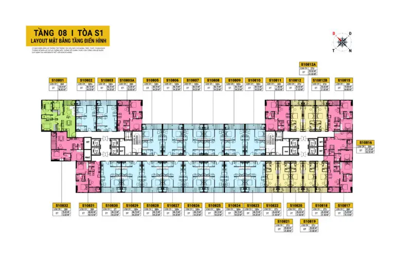 Bản vẽ toà S1 tầng điển hình - - Spana Town layout mặt bằng