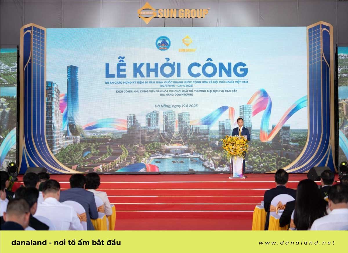 Ông Nguyễn Văn Bình-Chủ tịch Sun Group vùng Miền Trung phát biểu tại Lễ khởi công Da Nang Downtown